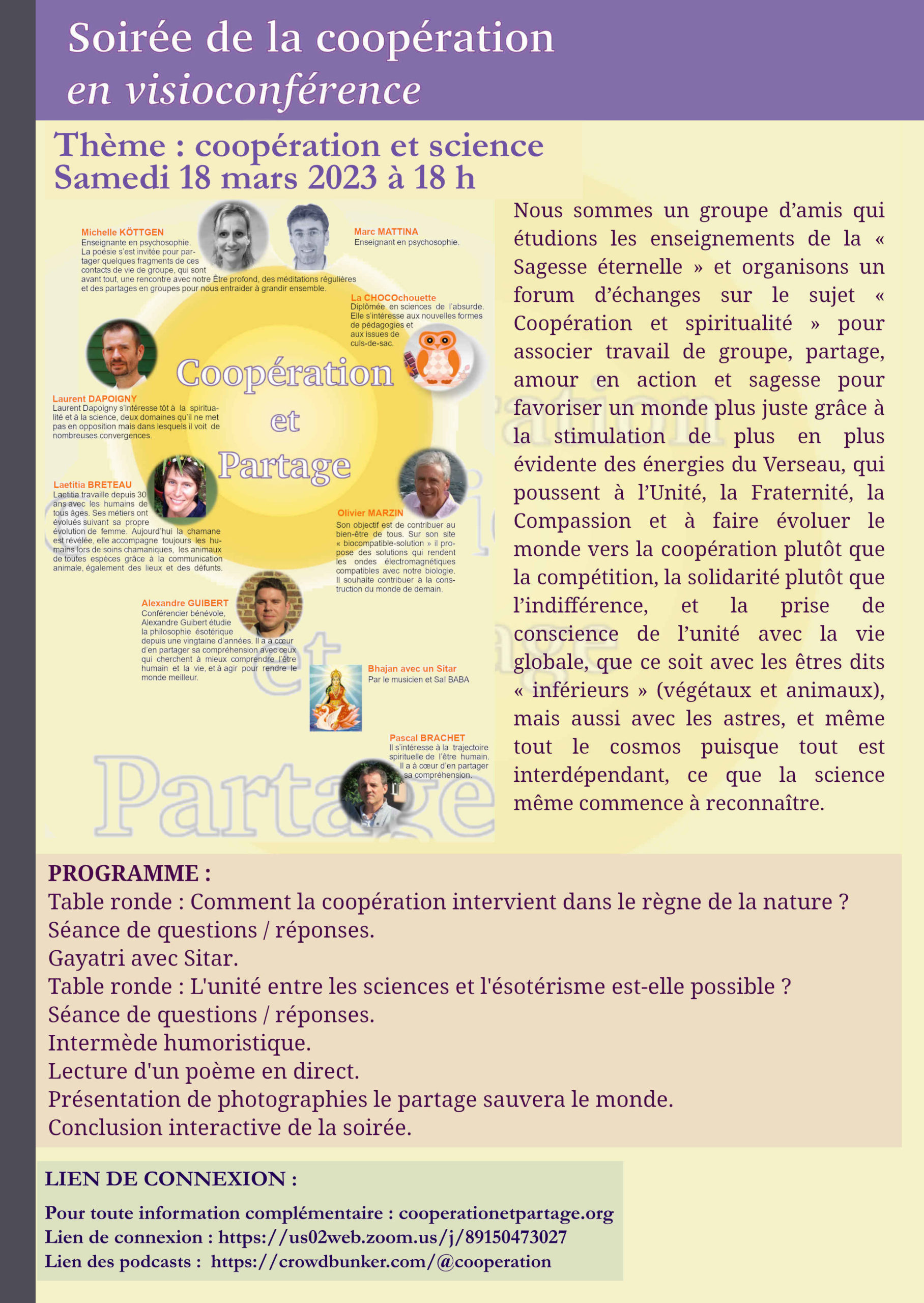 FLyer de le soirée de la coopération du 18 mars 2023