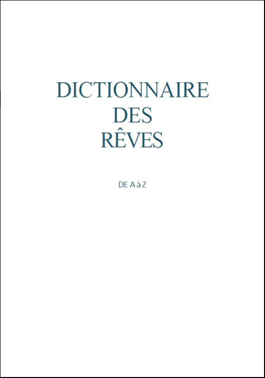Hanns KURTH le disctionnaire des reves A a Z